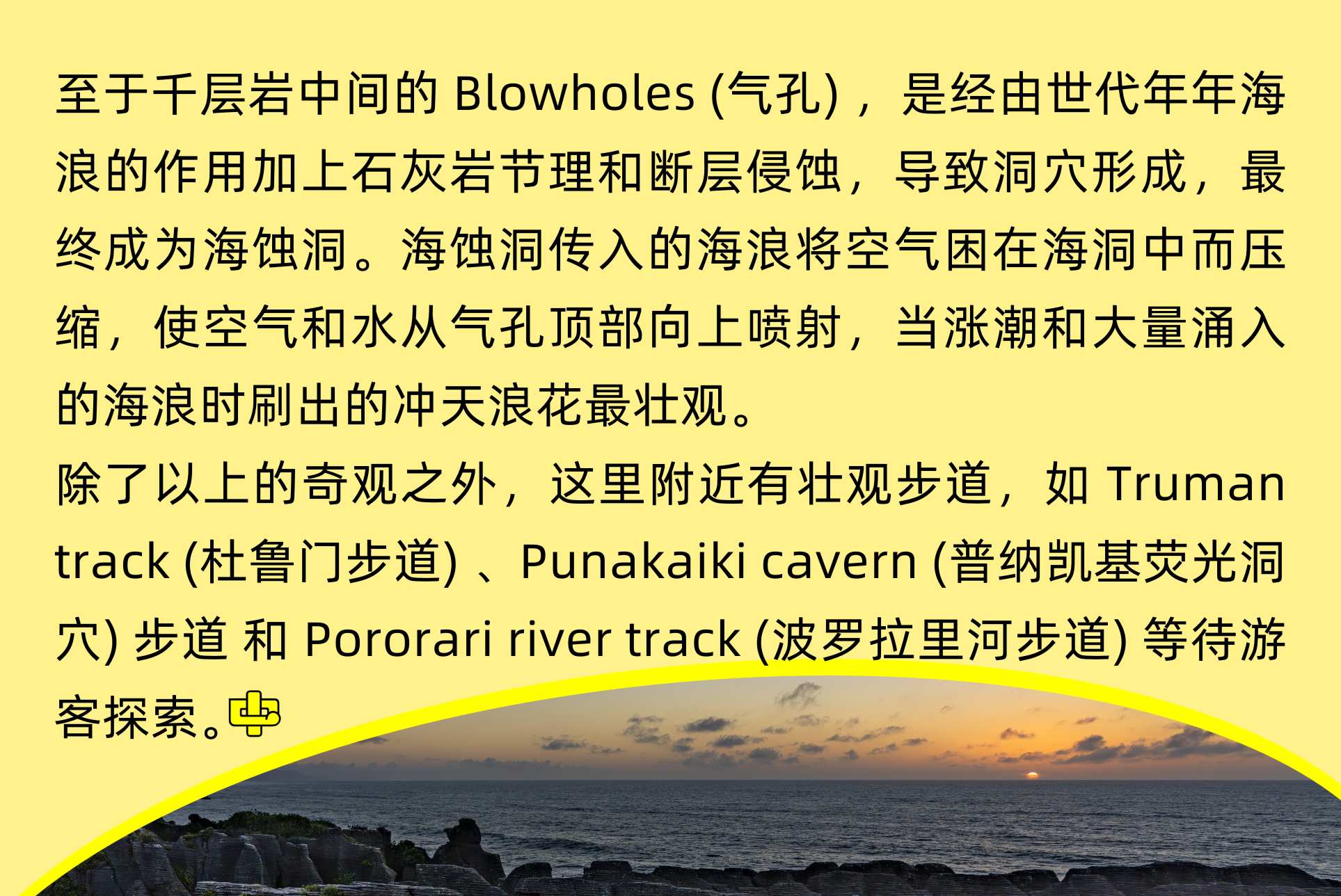 Punakaiki, 普纳凯基, Pancake Rocks, 千层薄饼岩, Blowholes, 气孔, Pancake Rocks Track     中文一族傳媒新西蘭旅遊景點